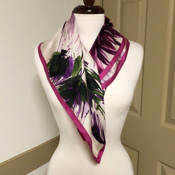 NEWTalbots Handrolled floral silk scarf - Picture 3 of 8
